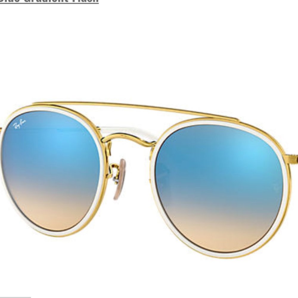 ROUND DOUBLE BRIDGE blue sunglasses